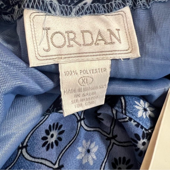 Vintage Jordan Blue Patchwork Paisley Print Straight Skirt Size XL - Picture 6 of 7